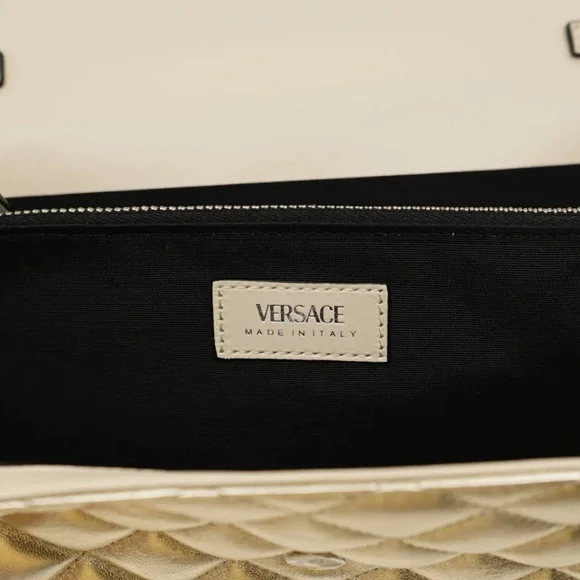 Versace Quilted Lambskin La Medusa Wallet on Chain - Champagne - Picture 6 of 6